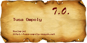 Tusa Ompoly névjegykártya